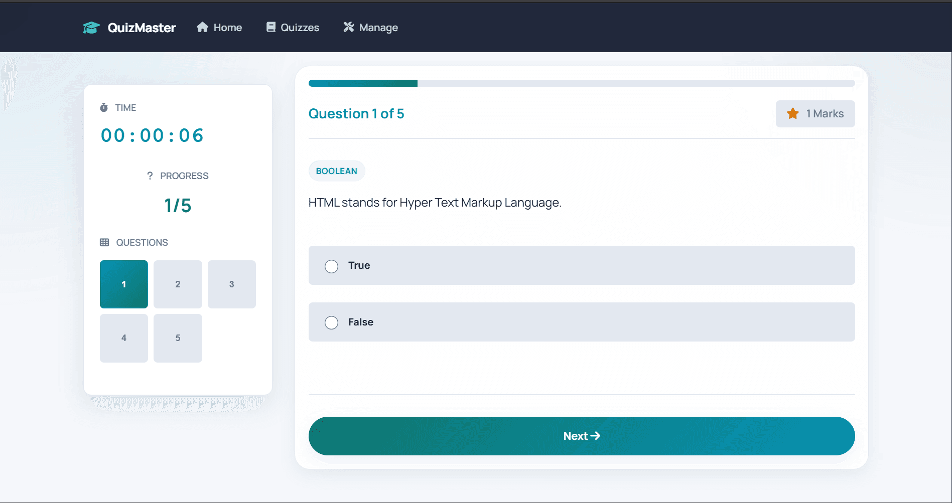 Dynamic Quiz System - 5